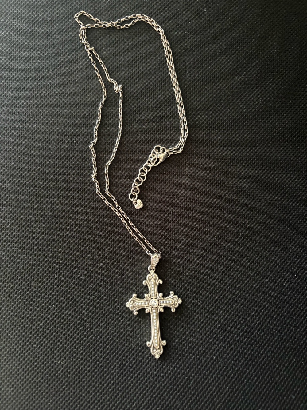 Brighton Silver Ornate Cross Necklace